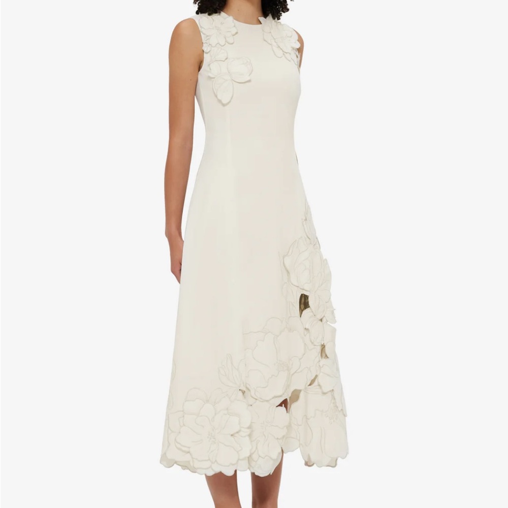 Cleo Appliqué Sleeveless Midi Dress - Vanilla - Picture 2 of 11